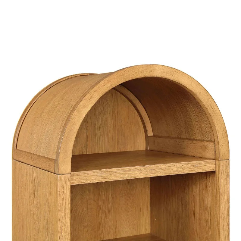 Narrow Arch Bookcase Rich Finish