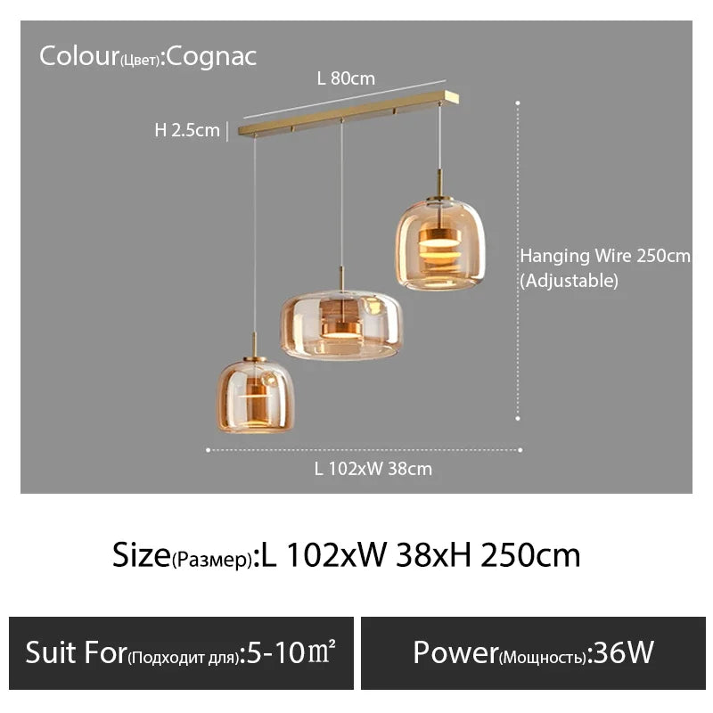 Hanging Nordic Glass Pendant Lamp