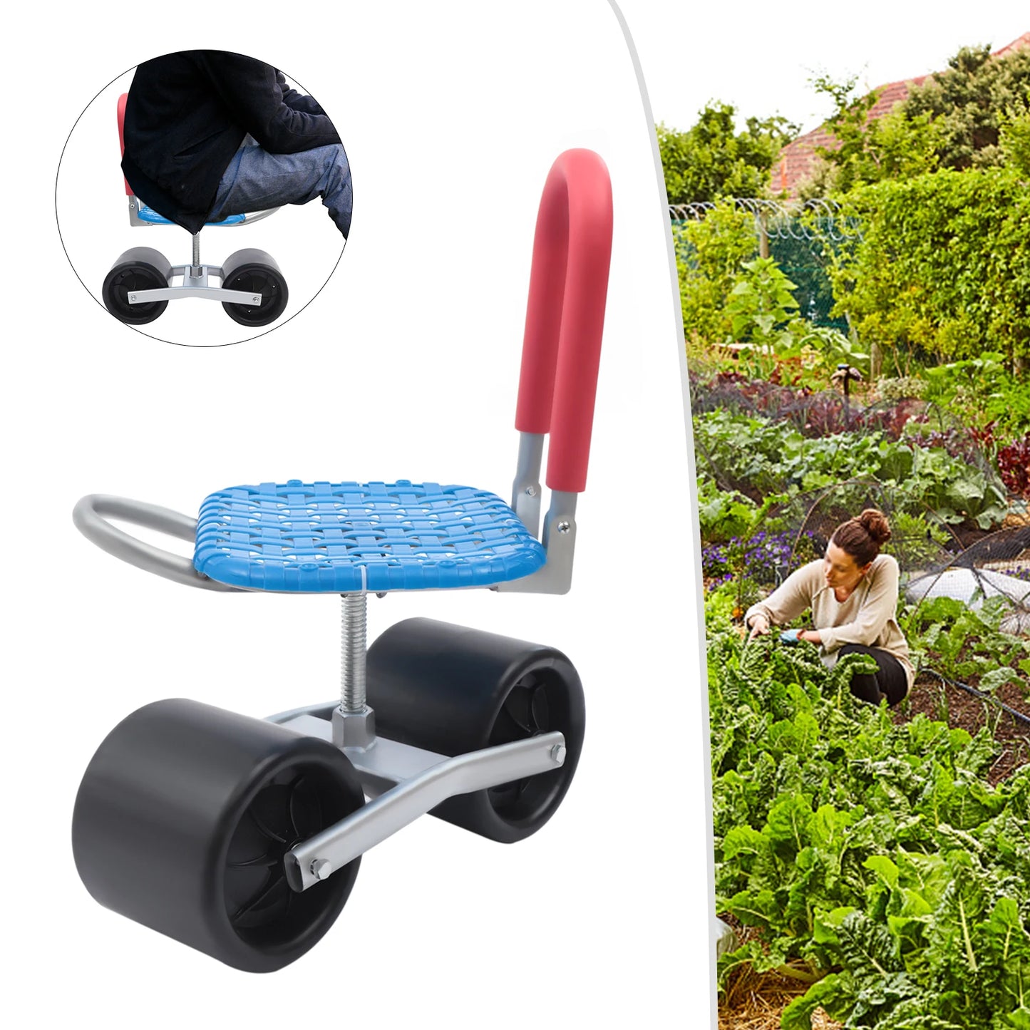 Comfortable Rolling Garden Cart