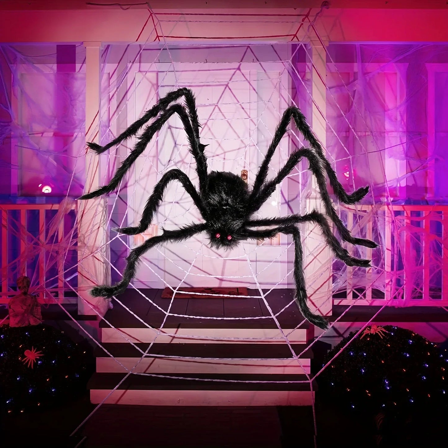 Outdoor Spider and Web Decoration
