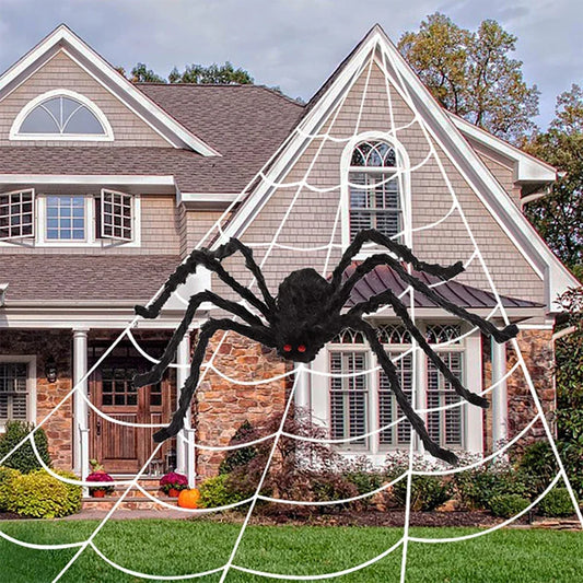 Outdoor Spider and Web Decoration