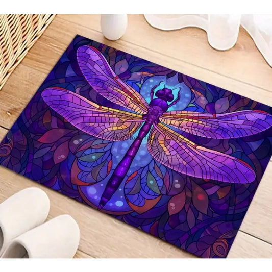 Purple Dragonfly Outdoor Mat