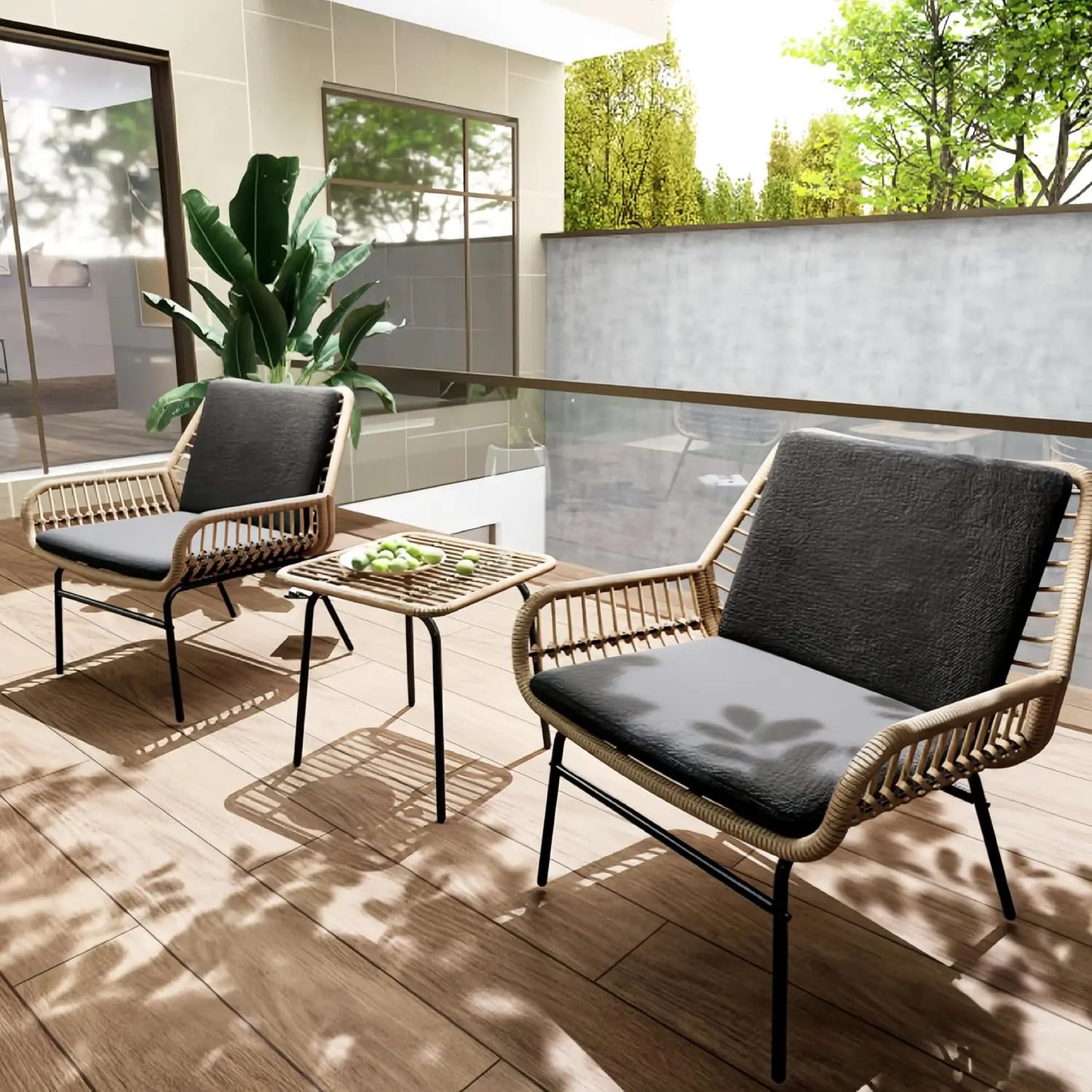 3 Piece Outdoor Patio Furniture Set