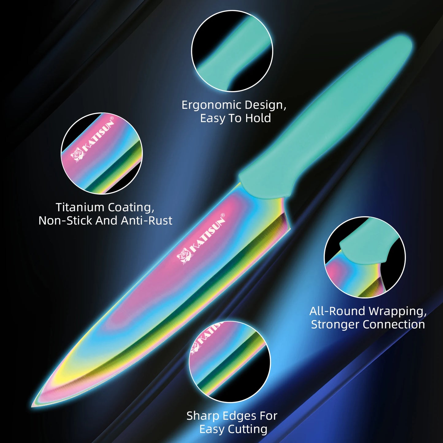 Rainbow Kitchen Knife Set
