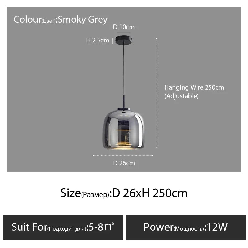 Hanging Nordic Glass Pendant Lamp