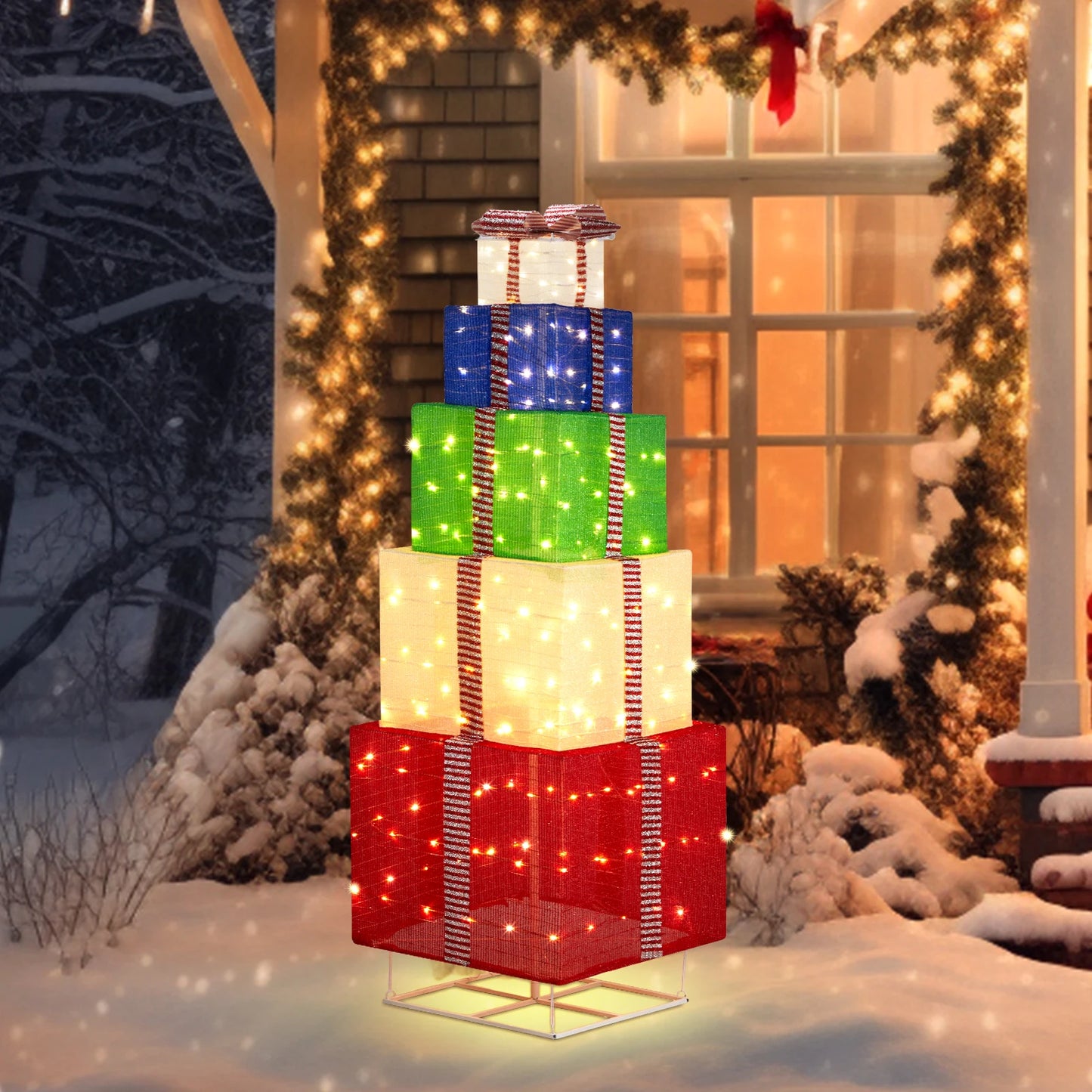 5-layer Holiday Gift Box Tower