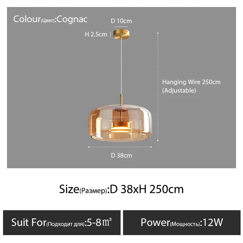 Hanging Nordic Glass Pendant Lamp