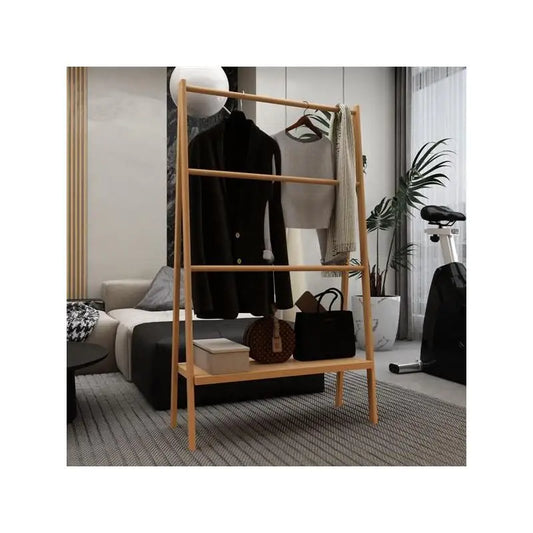 Bamboo Towel Rack with Storage Shelf