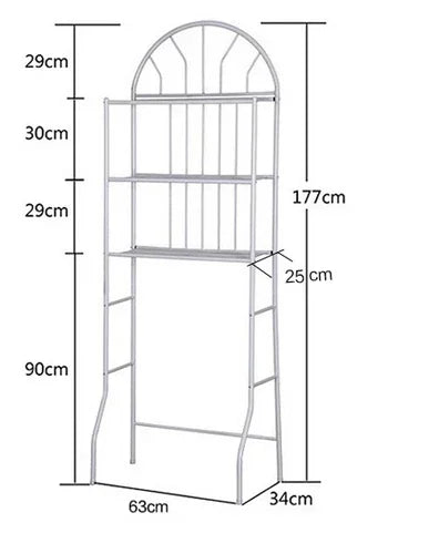 White Iron Toilet Storage Rack
