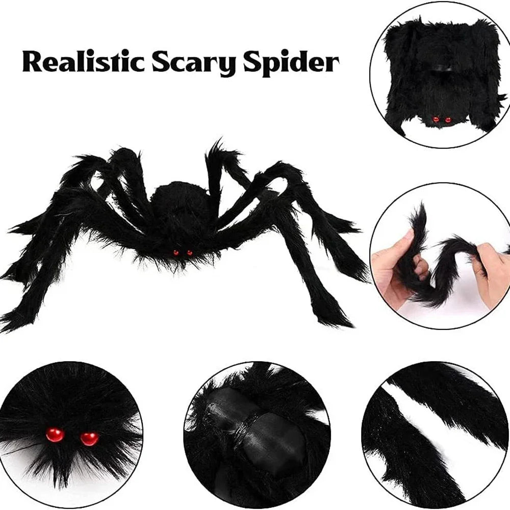 Outdoor Spider and Web Decoration