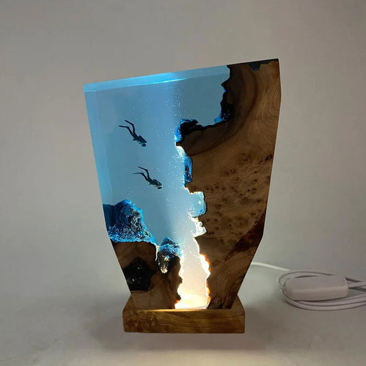 Two Cave Divers Table Light