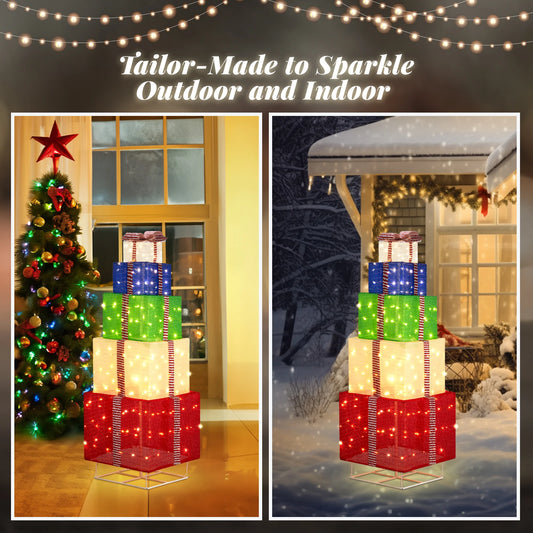 5-layer Holiday Gift Box Tower