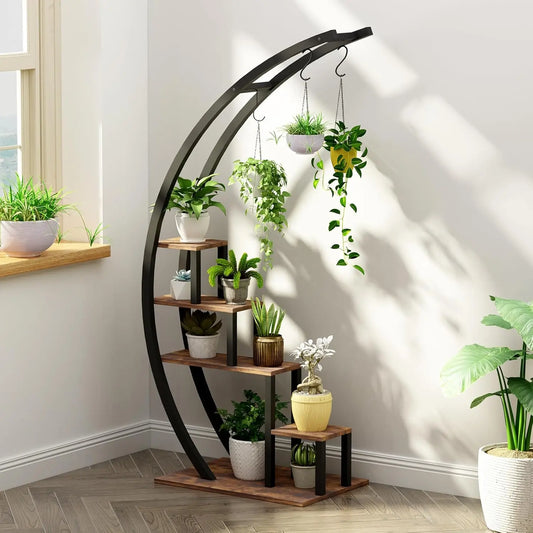 Metal Half Moon Plant Stand