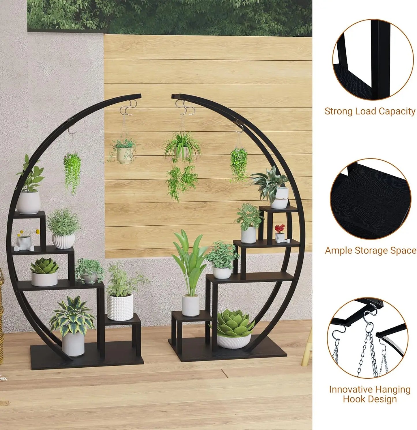 Metal Half Moon Plant Stand
