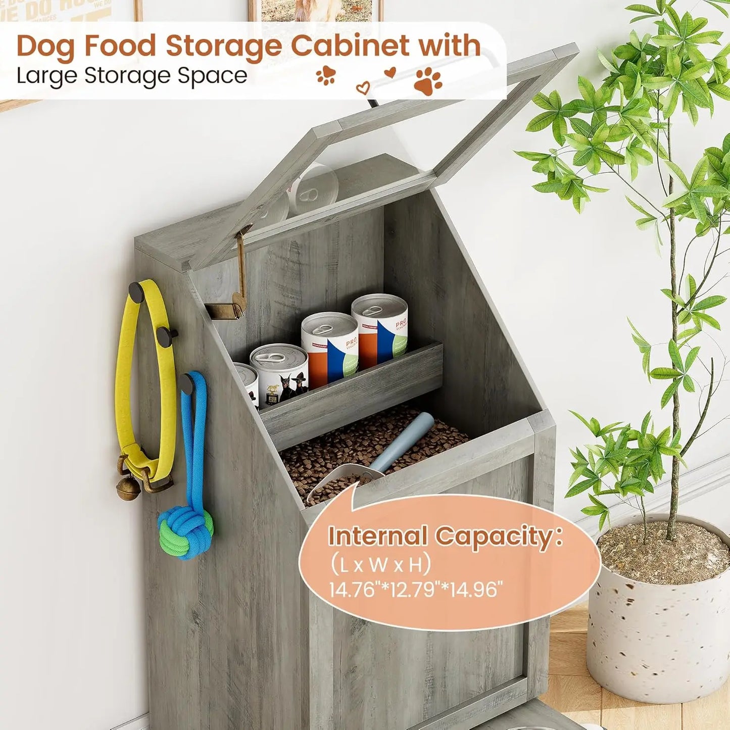 Dog Feeding Station with 2 Elevated Bowls