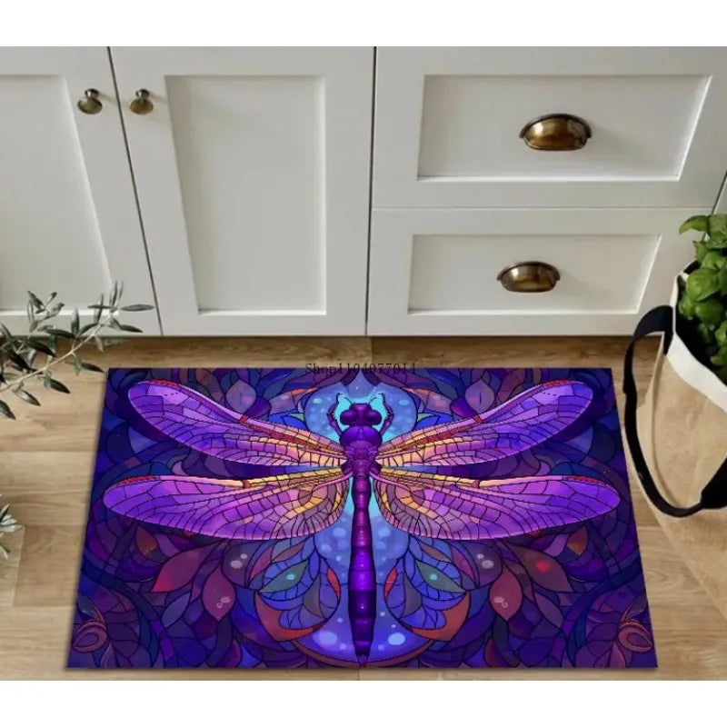 Purple Dragonfly Outdoor Mat