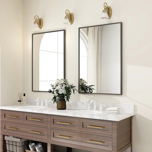 Rectangular Wall Mirror with Metal Frame