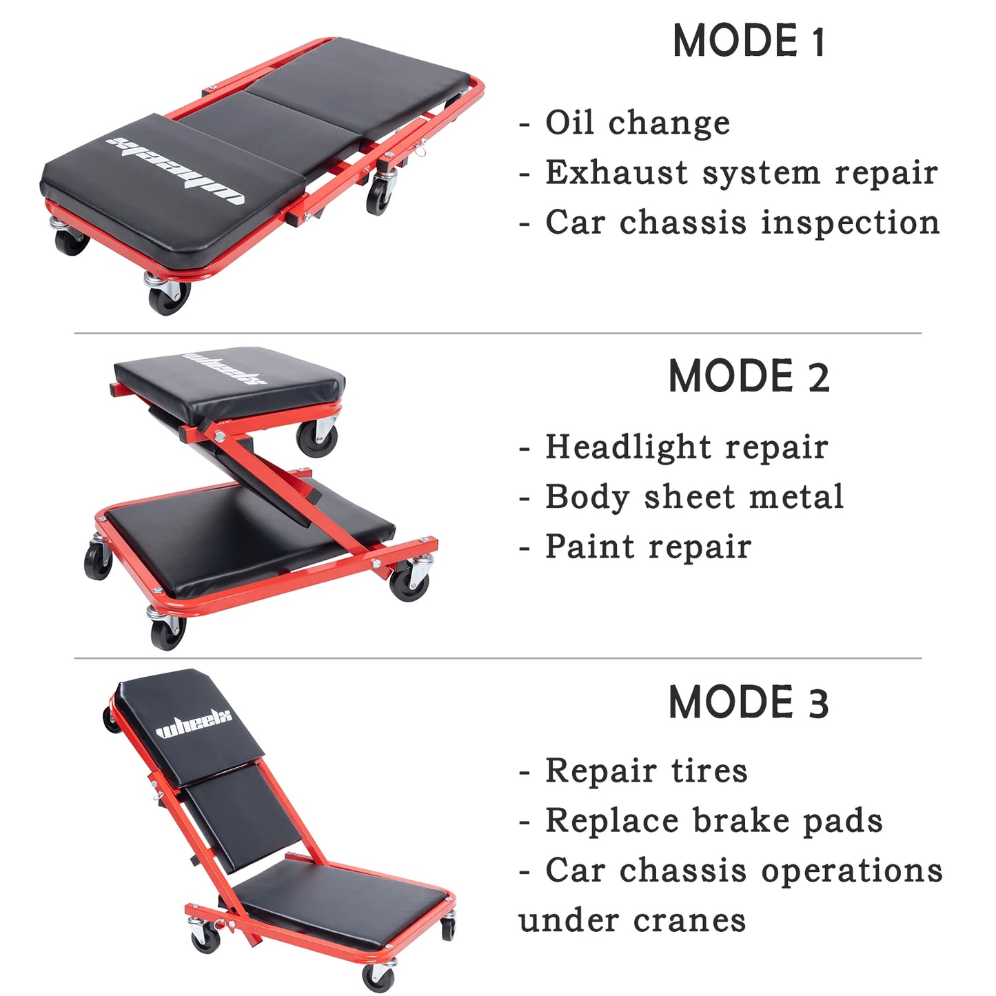 Rolling Foldable Garage Chair