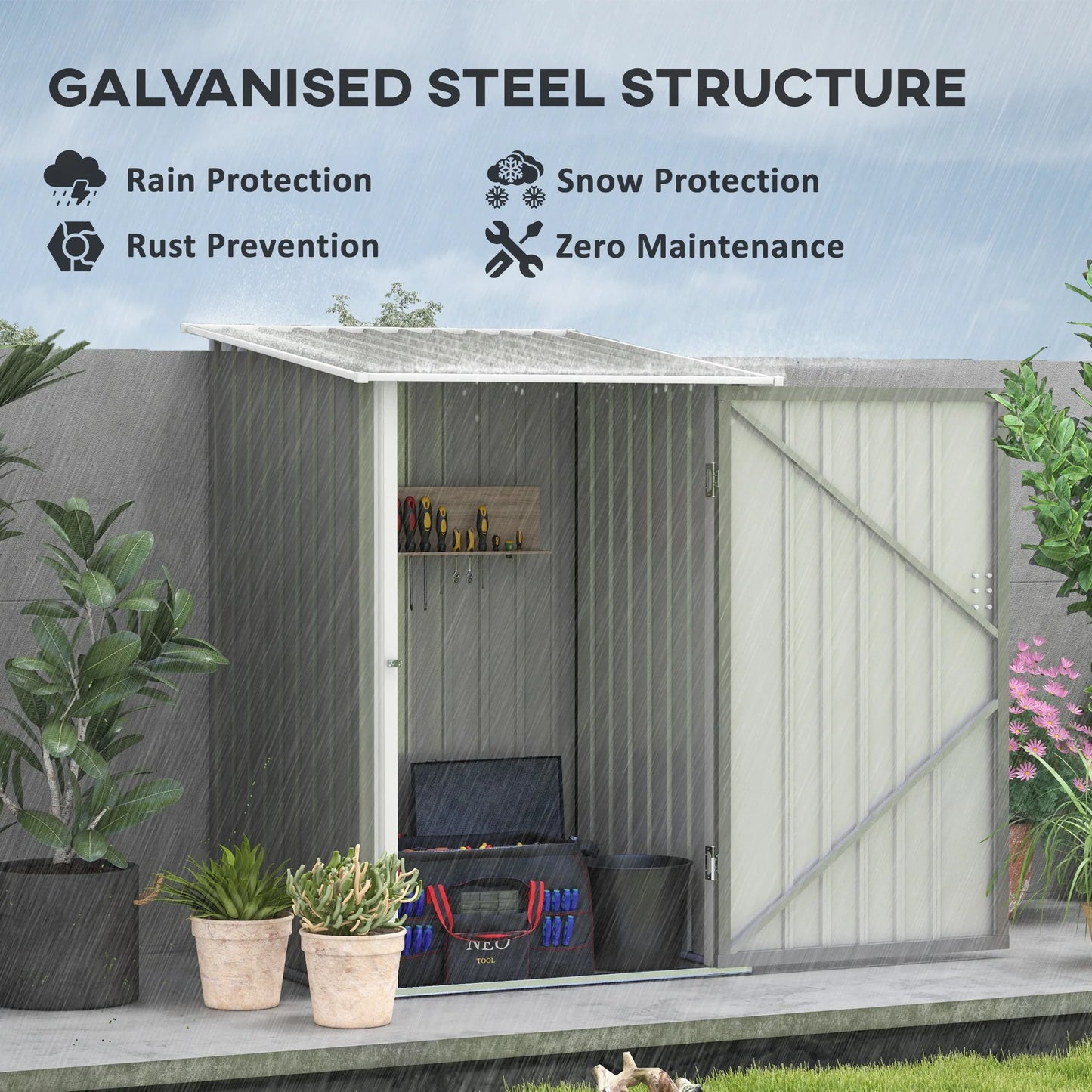 Outdoor Storage Shed 3.3' x 3.4'