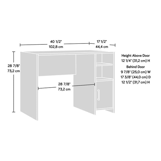 Oak Finish Computer Desk Adjustable Shelves Hidden Storage