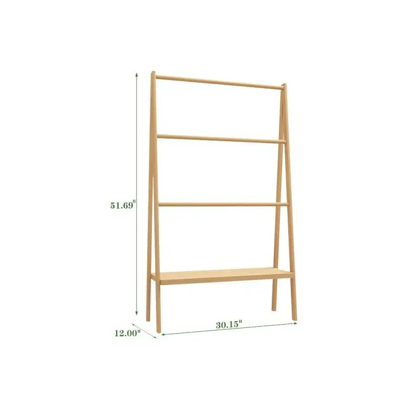Bamboo Towel Rack with Storage Shelf