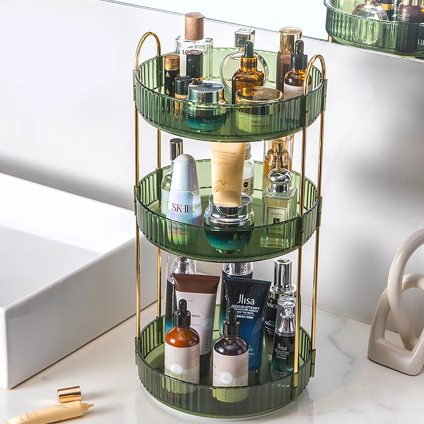 Rotating  3 Tier Makeup Organizer