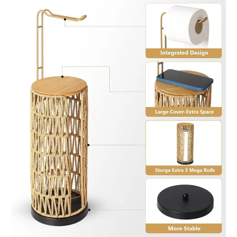 Handmade Freestanding Toilet Paper Holder