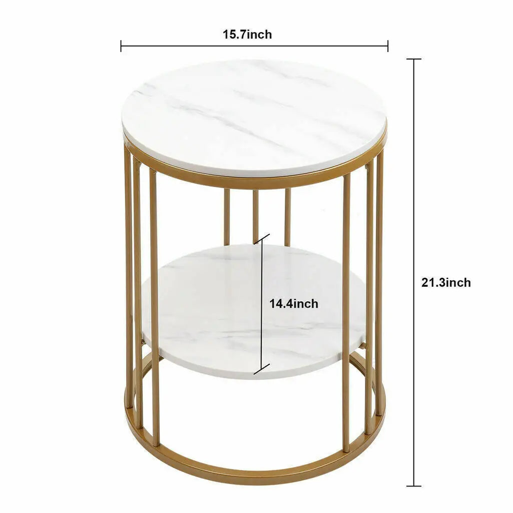 Round White Marble Side Table
