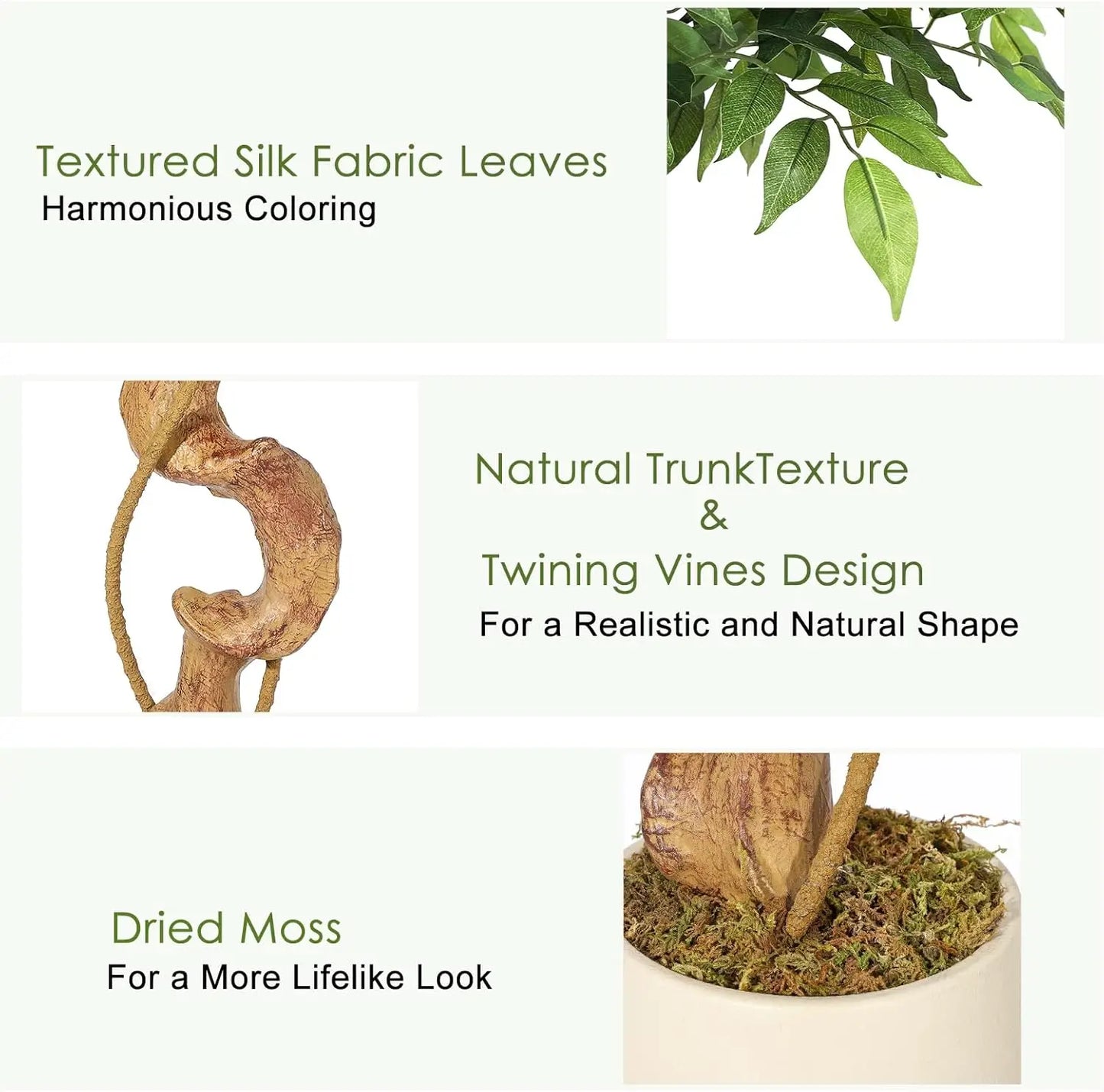 Sturdy Artificial Ficus Tree for Home Decor