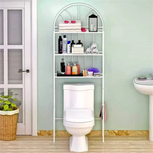 White Iron Toilet Storage Rack