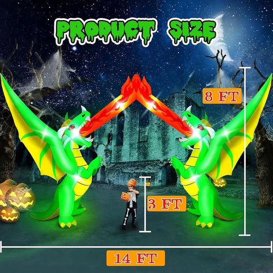 Inflatable Battling Dragons Decoration