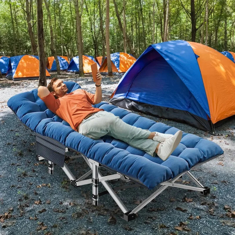 XL Folding Cot with Comfortable 2 Sided Mattress