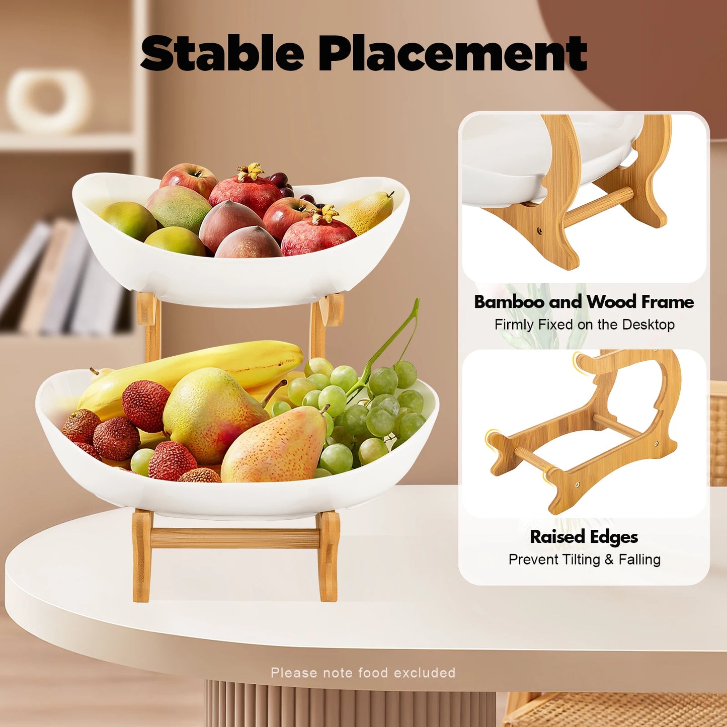 Ceramic 2-Tier Display Bowl Set