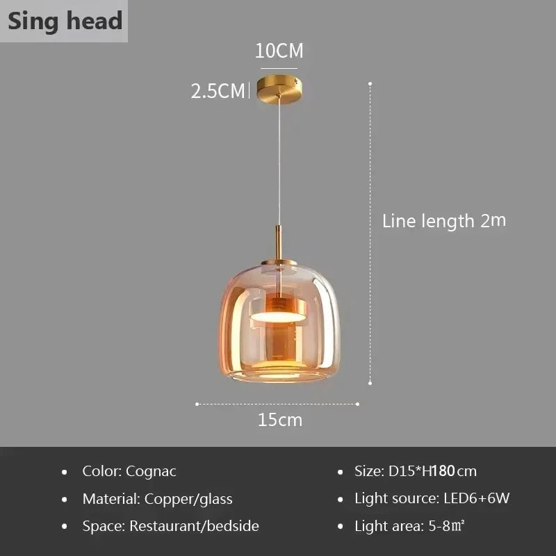 Hanging Nordic Glass Pendant Lamp