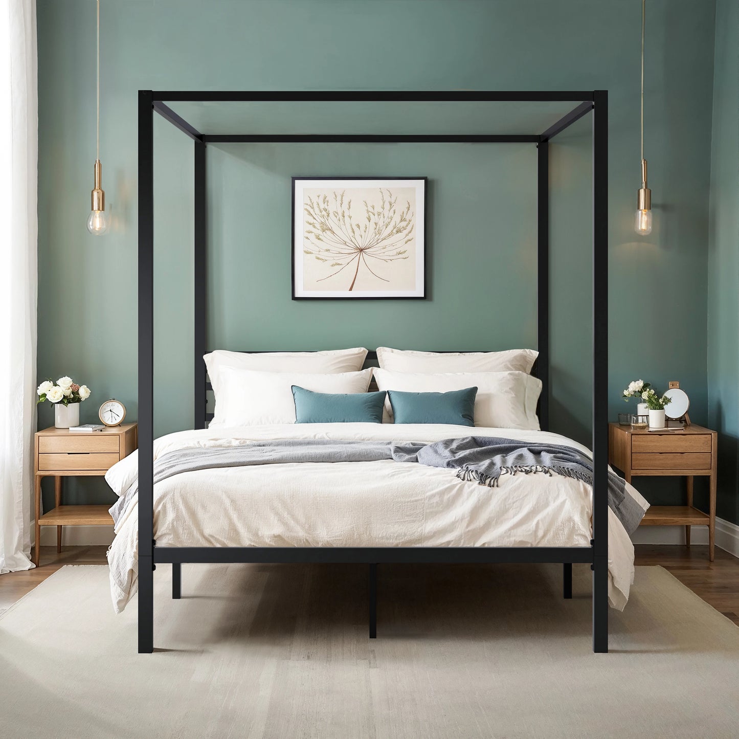 Queen Size Canopy Bed Frame