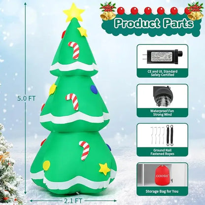 Inflatable Christmas Tree with Built-in LED Lights