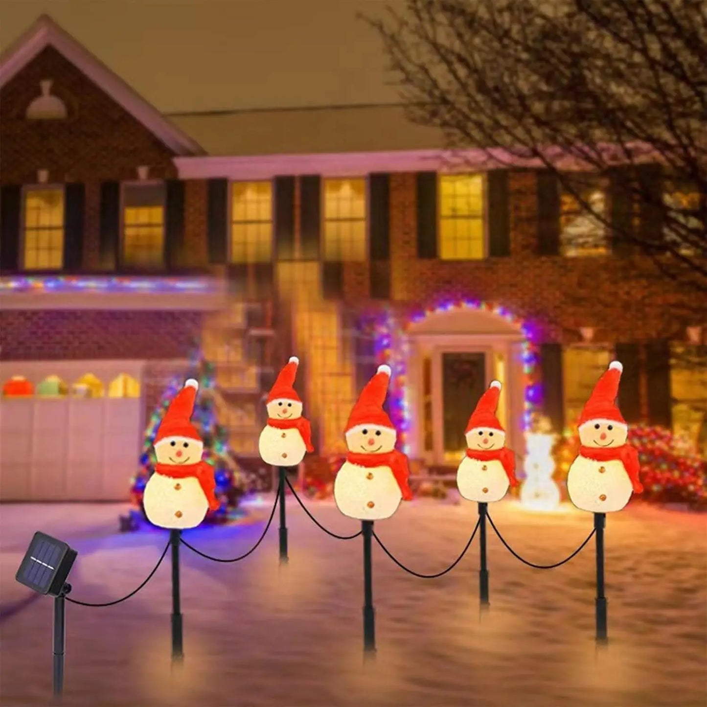 4-piece Solar Snowman Lights