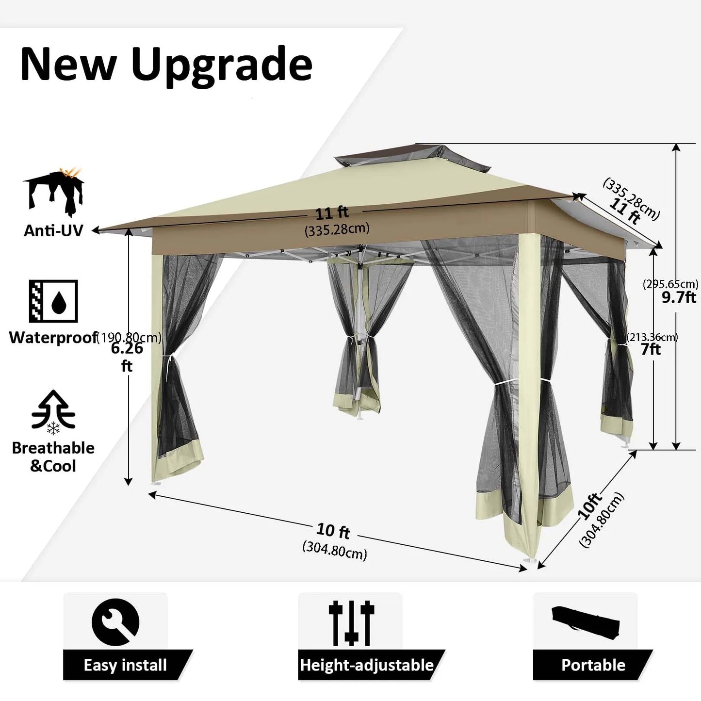 Portable Gazebo with Mosquito Netting