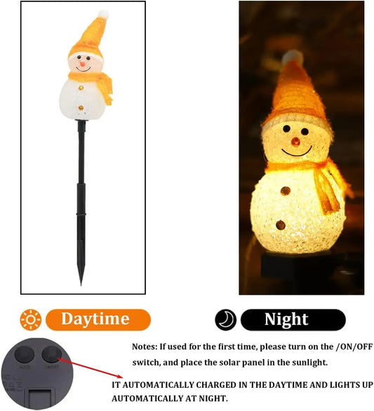 4-piece Solar Snowman Lights