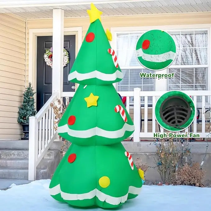 Inflatable Christmas Tree with Built-in LED Lights