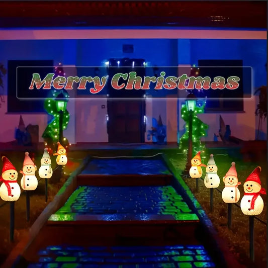 4-piece Solar Snowman Lights