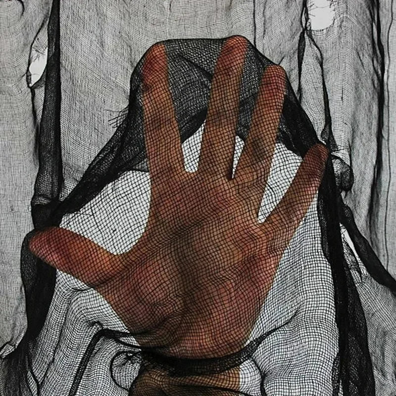 Spooky Gothic Black Gauze