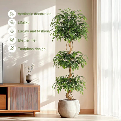 Sturdy Artificial Ficus Tree for Home Decor