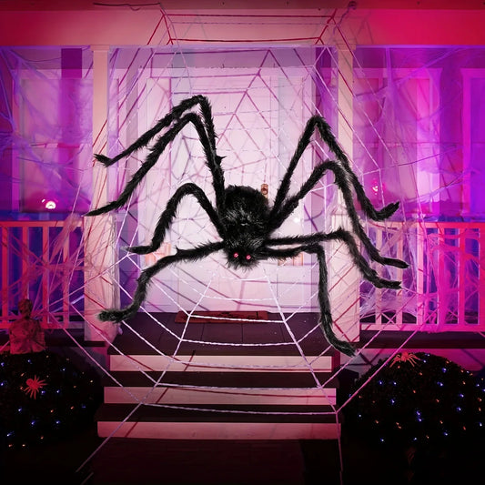 Outdoor Spider and Web Decoration