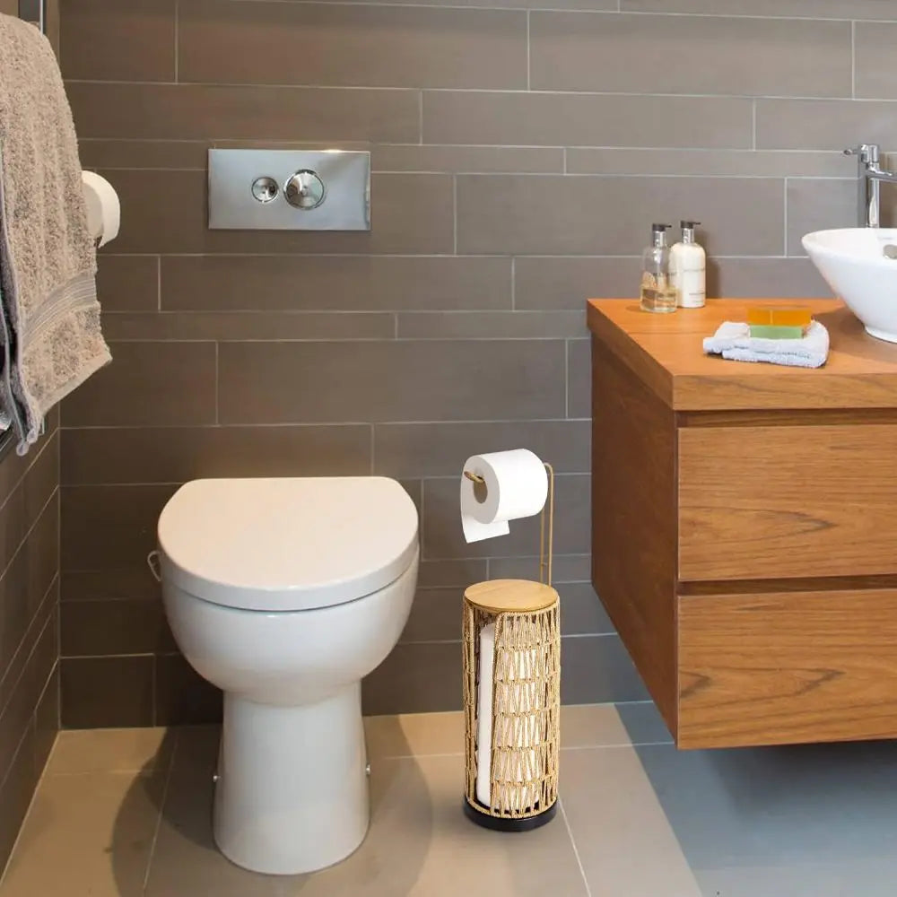 Handmade Freestanding Toilet Paper Holder