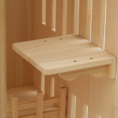 Large Multi-Level Wooden Cat Condo
