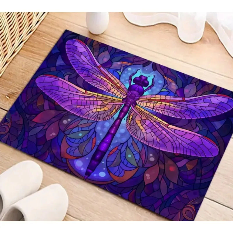 Purple Dragonfly Outdoor Mat