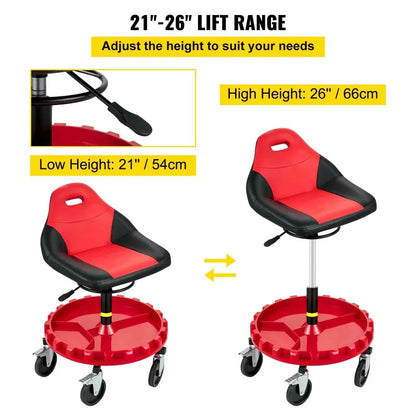 Adjustable Rolling Garage Stool