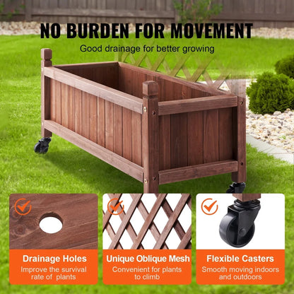 Durable Raised Garden Bed with Trellis