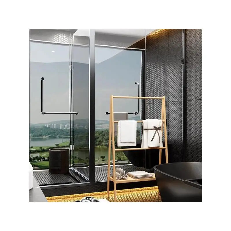 Bamboo Towel Rack with Storage Shelf